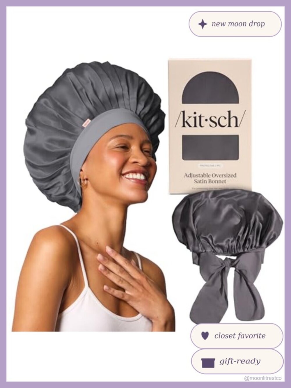 XL Adjustable Satin Bonnet for Sleeping – Frizz Prevention & Curl Preservation